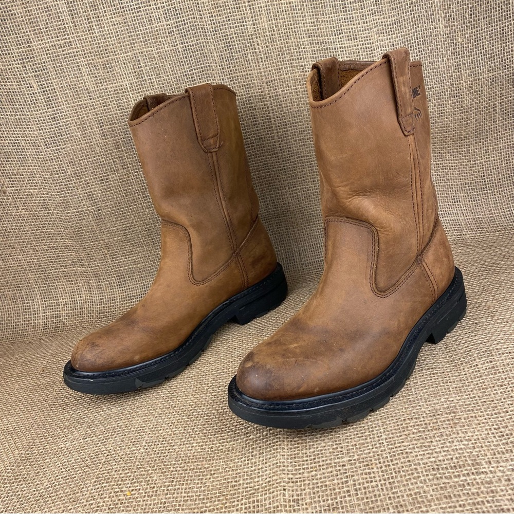 Wolverine Men's Brown Work Boots Slip-Resistant Wellington Boots Size 8.5
